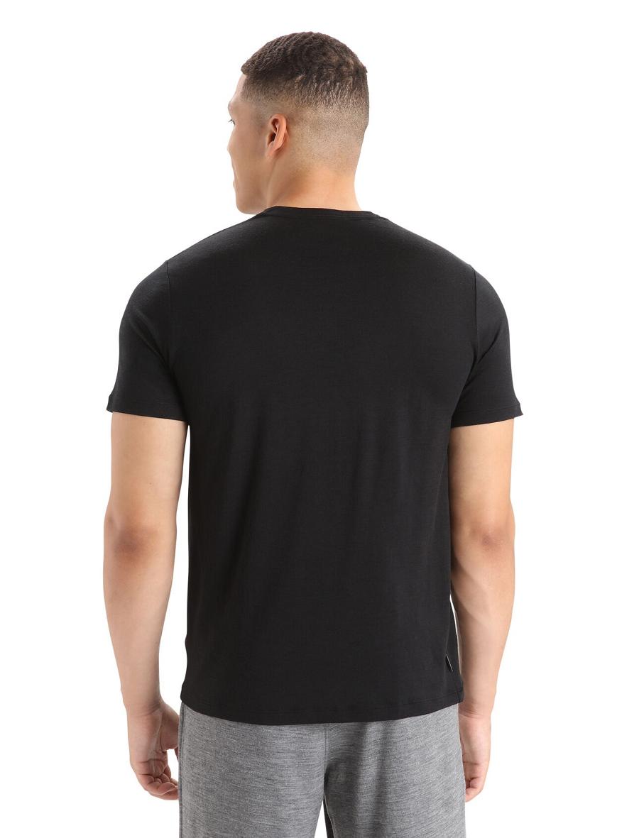 Koszulki Icebreaker Merino Tech Lite II Krótkie Sleeve Tee Męskie Czarne | PL 1778YXFU